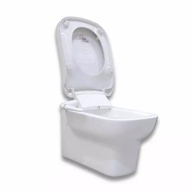 Kohler Replay Wall Hung Square Front Toilet Bowl With Skirted Trap Way | Square Front Bowl | 2.6 Inch Fully Glazed Trap Way | Wall Hung Design