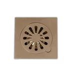 Kohler Complementary Square Floor Drain with Round Floral Pattern | Vibrant Brushed Bronze | Square | Anti Blockage Design | Fast Draining Assembly